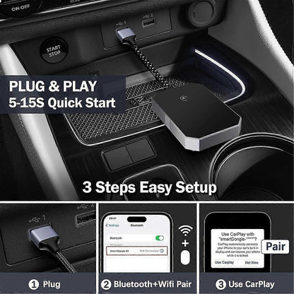 Wireless CarPlay Adapter, Upgrade Wired CarPlay to Wireless Easily V1263-JX-5101