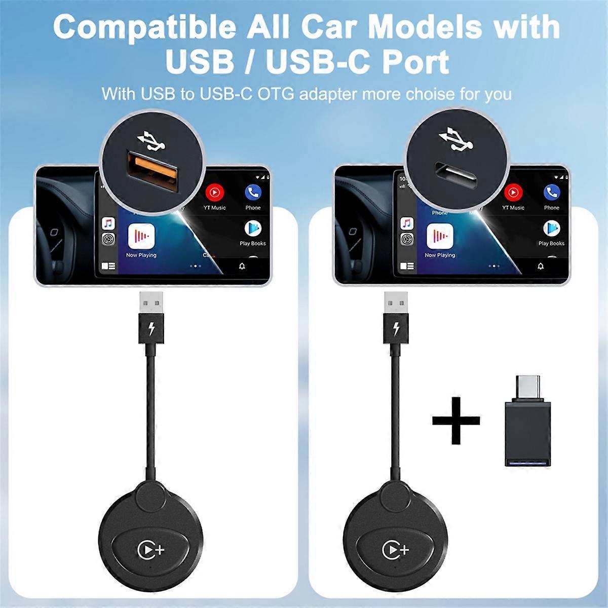 Wireless CarPlay Adapter, Compact Plug & Play Upgrade for CarPlay V1263-JX-5103