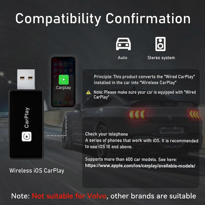 Wireless CarPlay Adapter, Converts Wired to Wireless for iPhone V1263-JX-5109