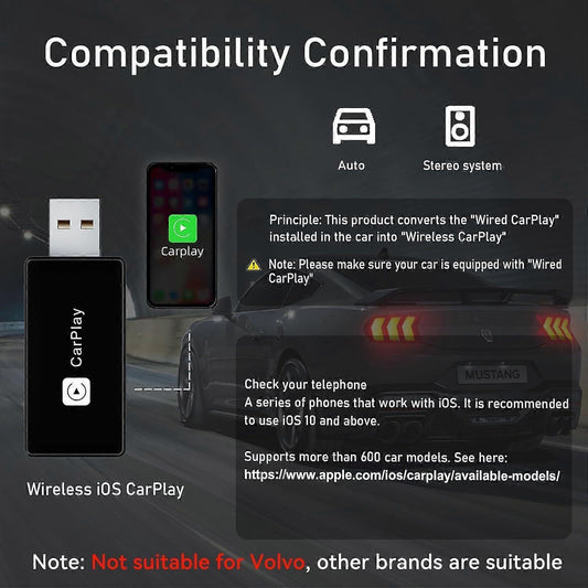 Wireless CarPlay Adapter, Converts Wired to Wireless for iPhone V1263-JX-5109
