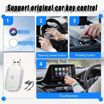 CarPlay & Android Auto Adapter, Mini Plug & Play Car Dongle V1263-JX-5111