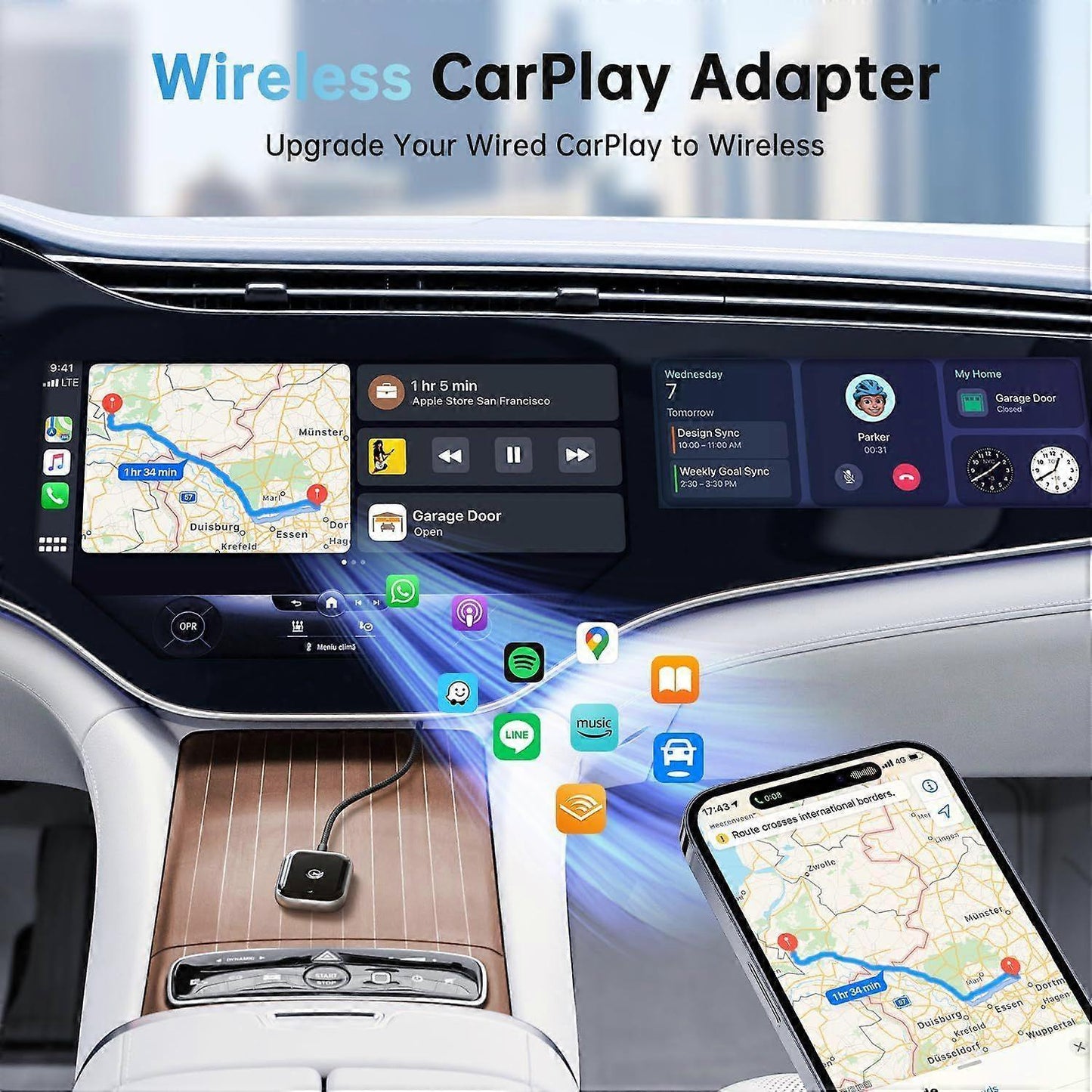 Wireless CarPlay Adapter for Apple CarPlay, Easy Wired to Wireless Upgrade V1263-JX-5113