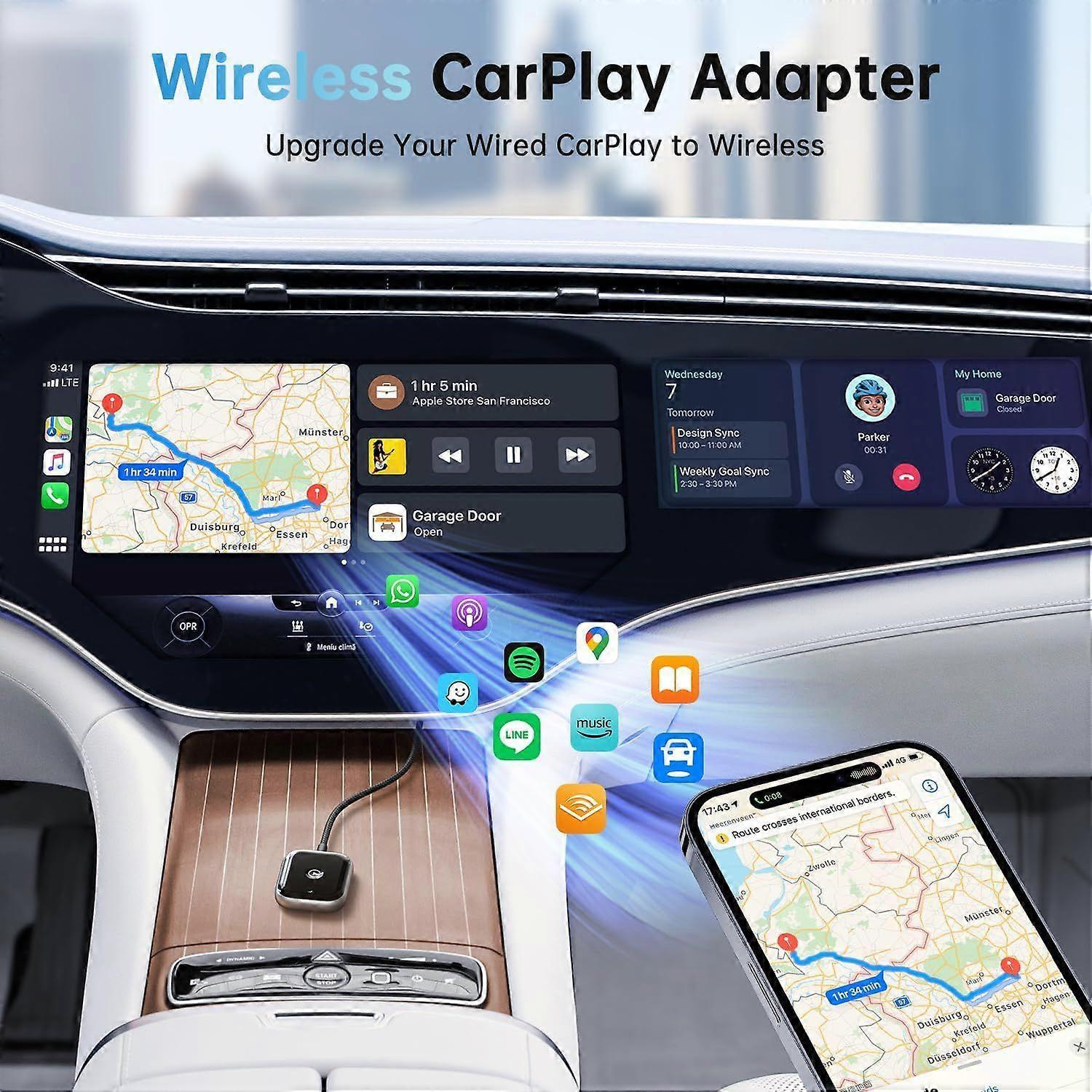 Wireless CarPlay Adapter for Apple CarPlay, Easy Wired to Wireless Upgrade V1263-JX-5113
