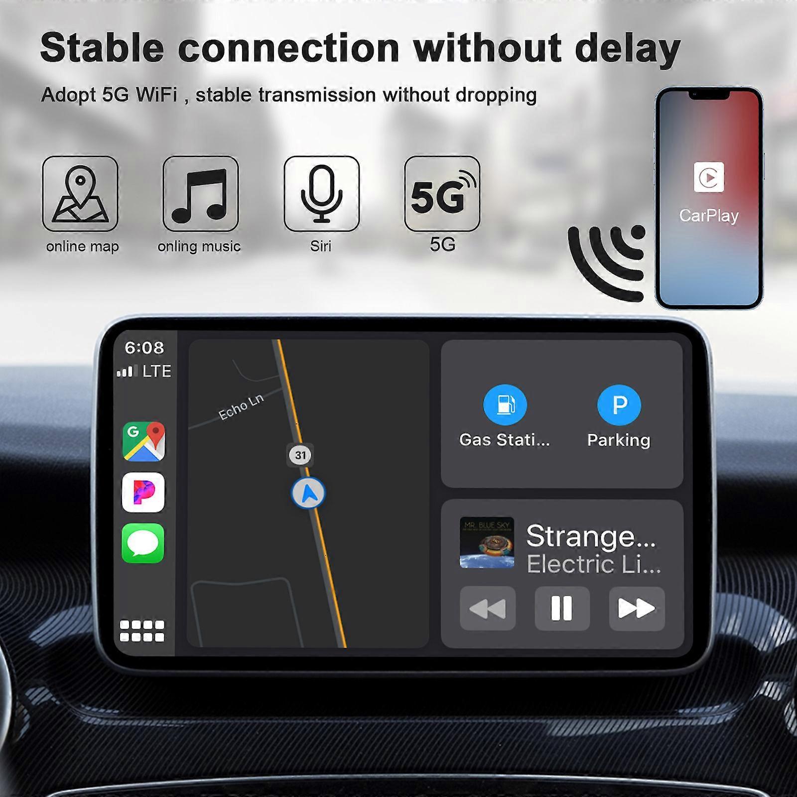 Lightweight Wireless CarPlay Adapter, Portable Wired to Wireless Converter V1263-JX-5115