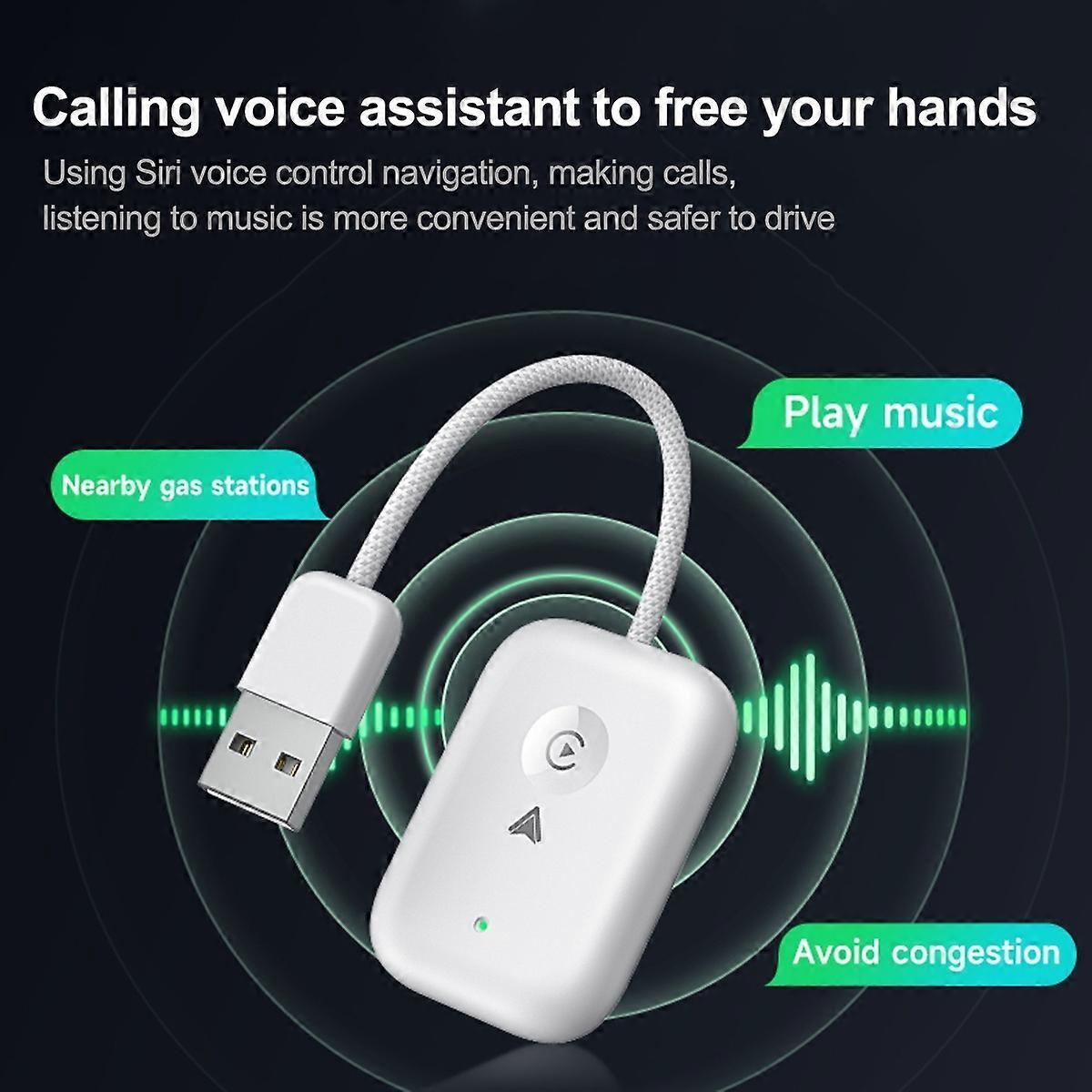 Apple CarPlay & Android Auto Wireless Adapter, Plug & Play Car Dongle V1263-JX-5116