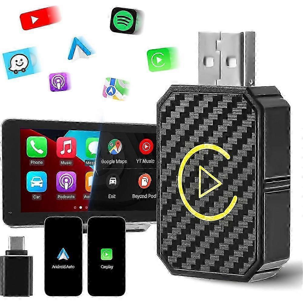 Android Auto & Apple CarPlay Wireless Adapter, Convert Wired to Wireless V1263-JX-5119