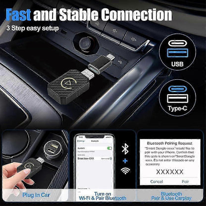 Android Auto & Apple CarPlay Wireless Adapter, Convert Wired to Wireless V1263-JX-5119
