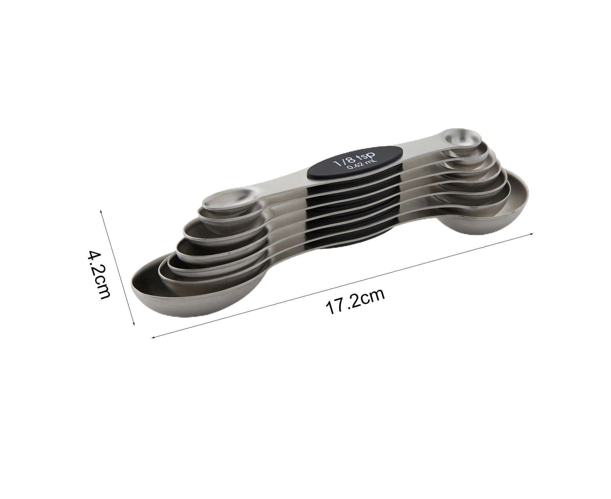 Double-heads Measuring Spoon Stainless Steel Kitchen Gadget-Black V1263-JX-512