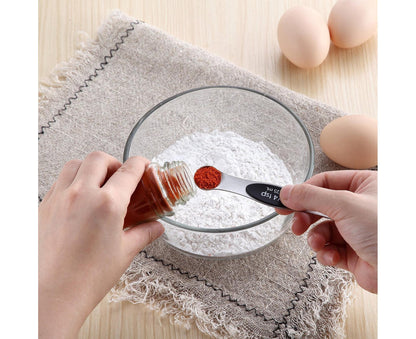 Double-heads Measuring Spoon Stainless Steel Kitchen Gadget-Black V1263-JX-512