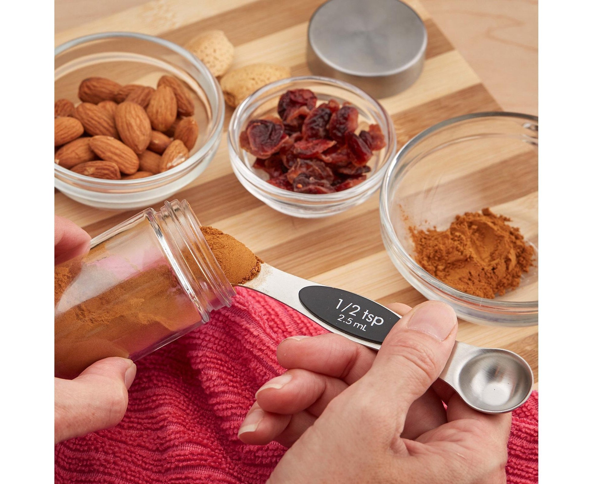 Double-heads Measuring Spoon Stainless Steel Kitchen Gadget-Black V1263-JX-512
