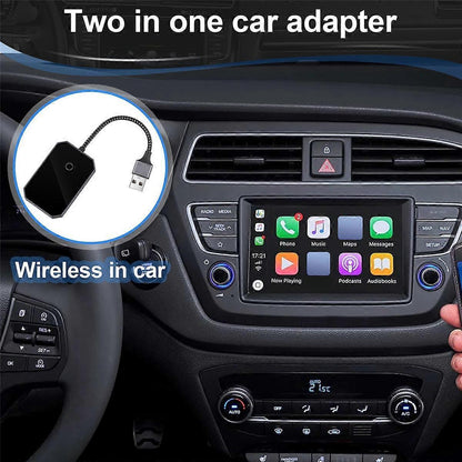 2 in 1 Wireless CarPlay Adapter, Convert Wired to Wireless CarPlay Box V1263-JX-5120