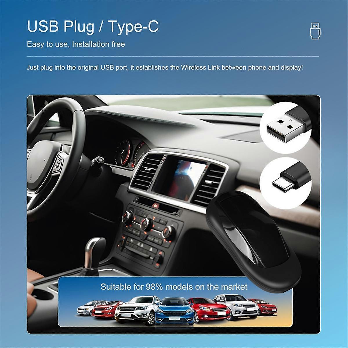 Wireless CarPlay Adapter for iOS & Android, Support CarPlay & Android Auto V1263-JX-5124