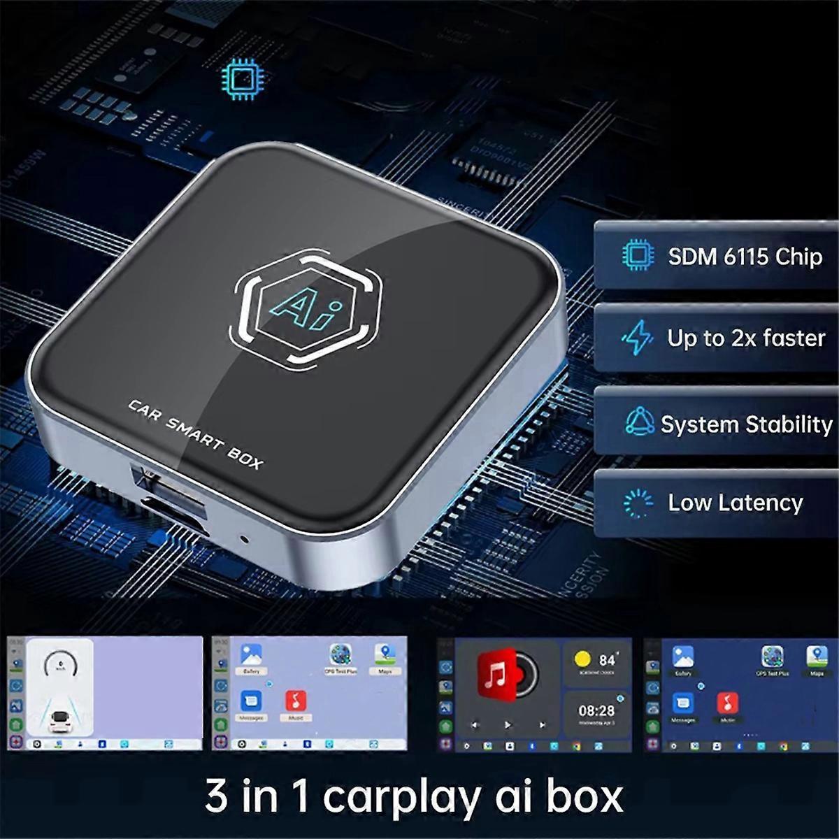 Smart Car AI Box Android 13.0, 2+32GB Wired to Wireless CarPlay Adapter V1263-JX-5125