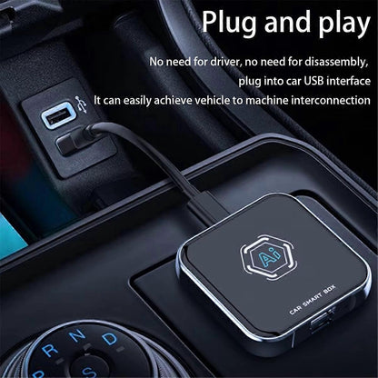 Smart Car AI Box Android 13.0, 2+32GB Wired to Wireless CarPlay Adapter V1263-JX-5125