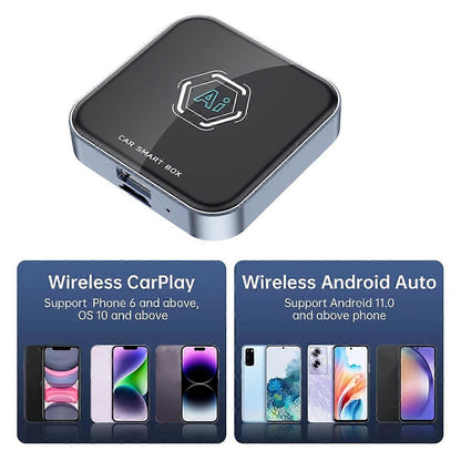 Smart Car AI Box Android 13.0, 2+32GB Wired to Wireless CarPlay Adapter V1263-JX-5125