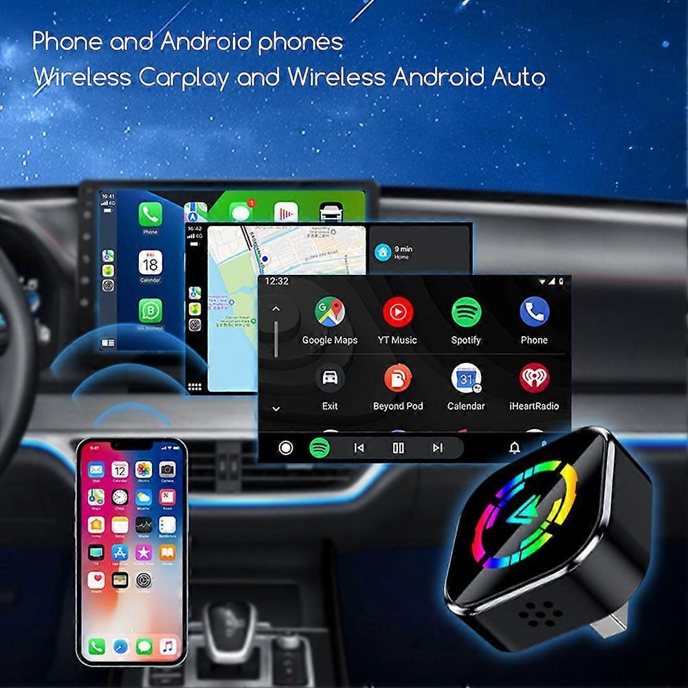 2-in-1 Wireless CarPlay Adapter for iPhone & Android, Mini Auto Dongle V1263-JX-5127