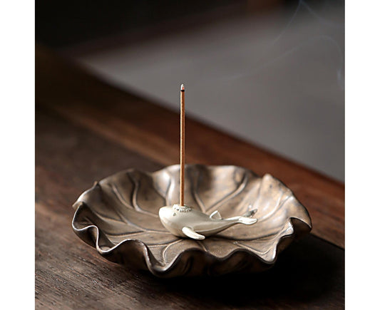 Lotus Leaf Mini Incense Holder for Teahouse-E V1263-JX-513