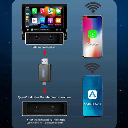 2-in-1 Wireless CarPlay & Android Auto Adapter, Auto Converter V1263-JX-5141