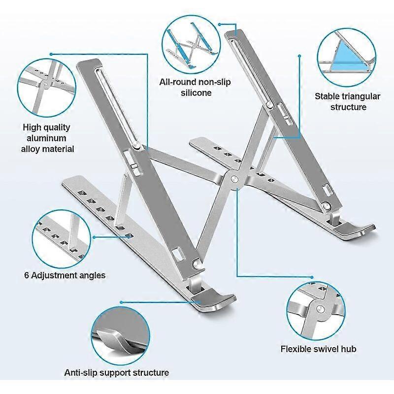 Adjustable Aluminum Laptop Stand, Portable Desk Holder V1263-JX-5148