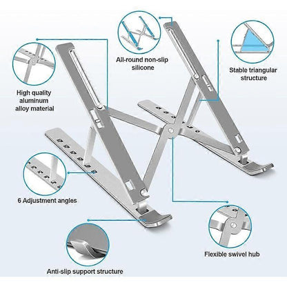 Adjustable Aluminum Laptop Stand, Portable Desk Holder V1263-JX-5148