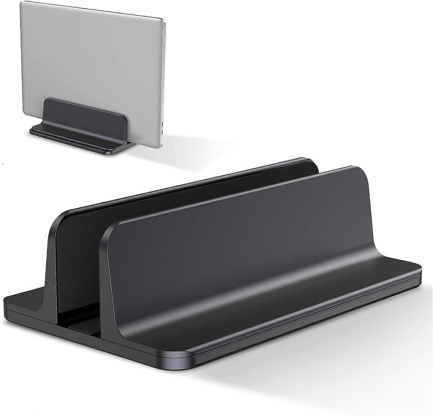 Vertical Aluminum Laptop Stand, Adjustable Desk Holder, Black V1263-JX-5156
