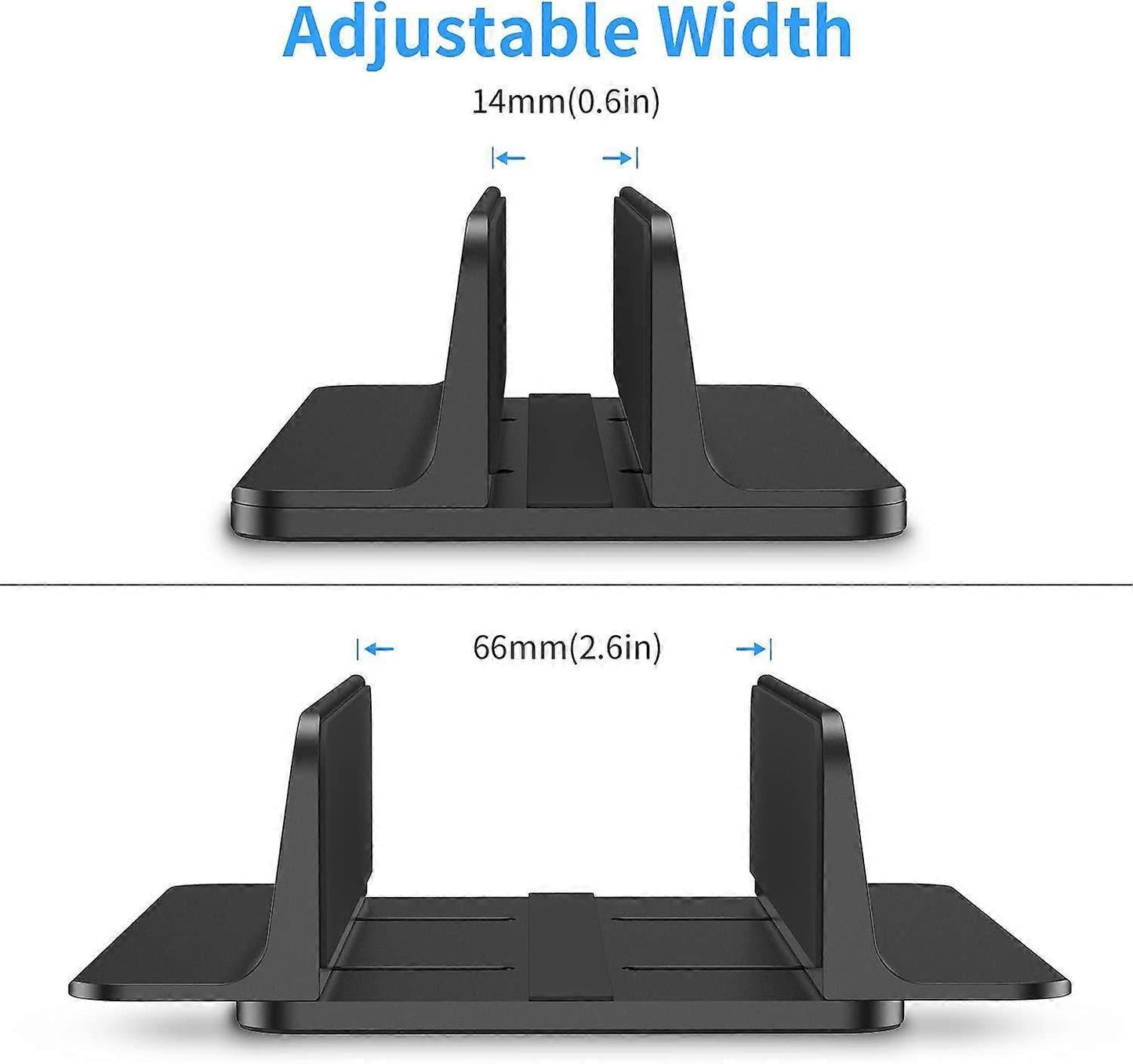 Vertical Aluminum Laptop Stand, Adjustable Desk Holder, Black V1263-JX-5156