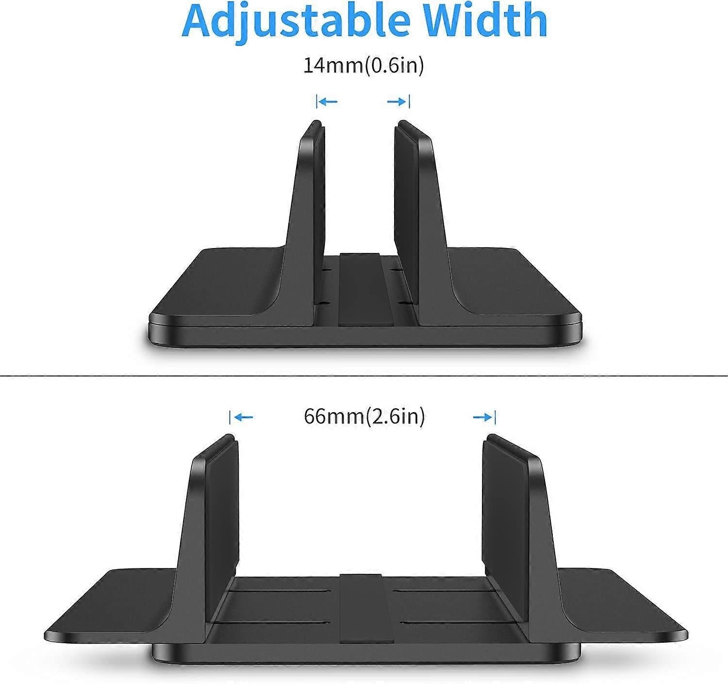 Vertical Aluminum Laptop Stand, Adjustable Desk Holder, Black V1263-JX-5156