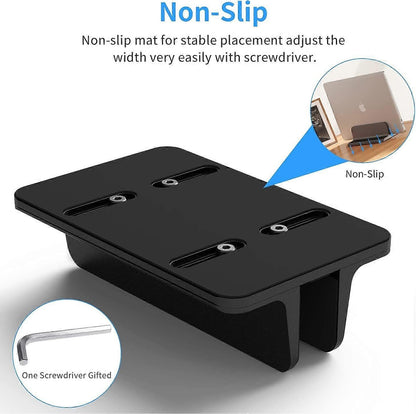 Vertical Aluminum Laptop Stand, Adjustable Desk Holder, Black V1263-JX-5156