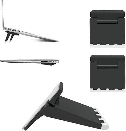 Set of 2 Mini Black Laptop Stands, Invisible Foldable Lightweight Holder for Laptop/Tablet V1263-JX-5162