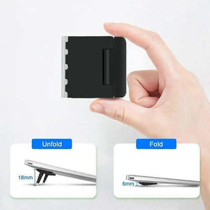 Set of 2 Mini Black Laptop Stands, Invisible Foldable Lightweight Holder for Laptop/Tablet V1263-JX-5162