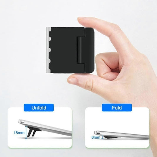 Set of 2 Mini Black Laptop Stands, Invisible Foldable Lightweight Holder for Laptop/Tablet V1263-JX-5162