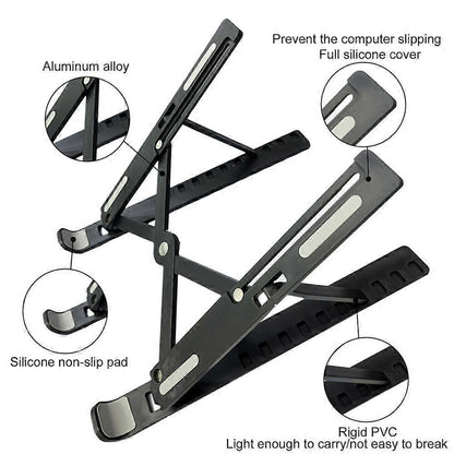 Foldable Adjustable ABS Laptop Stand, Ergonomic Tablet/Computer Holder V1263-JX-5164