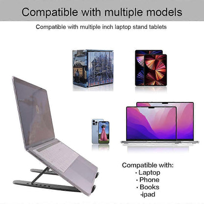 Foldable Adjustable ABS Laptop Stand, Ergonomic Tablet/Computer Holder V1263-JX-5164