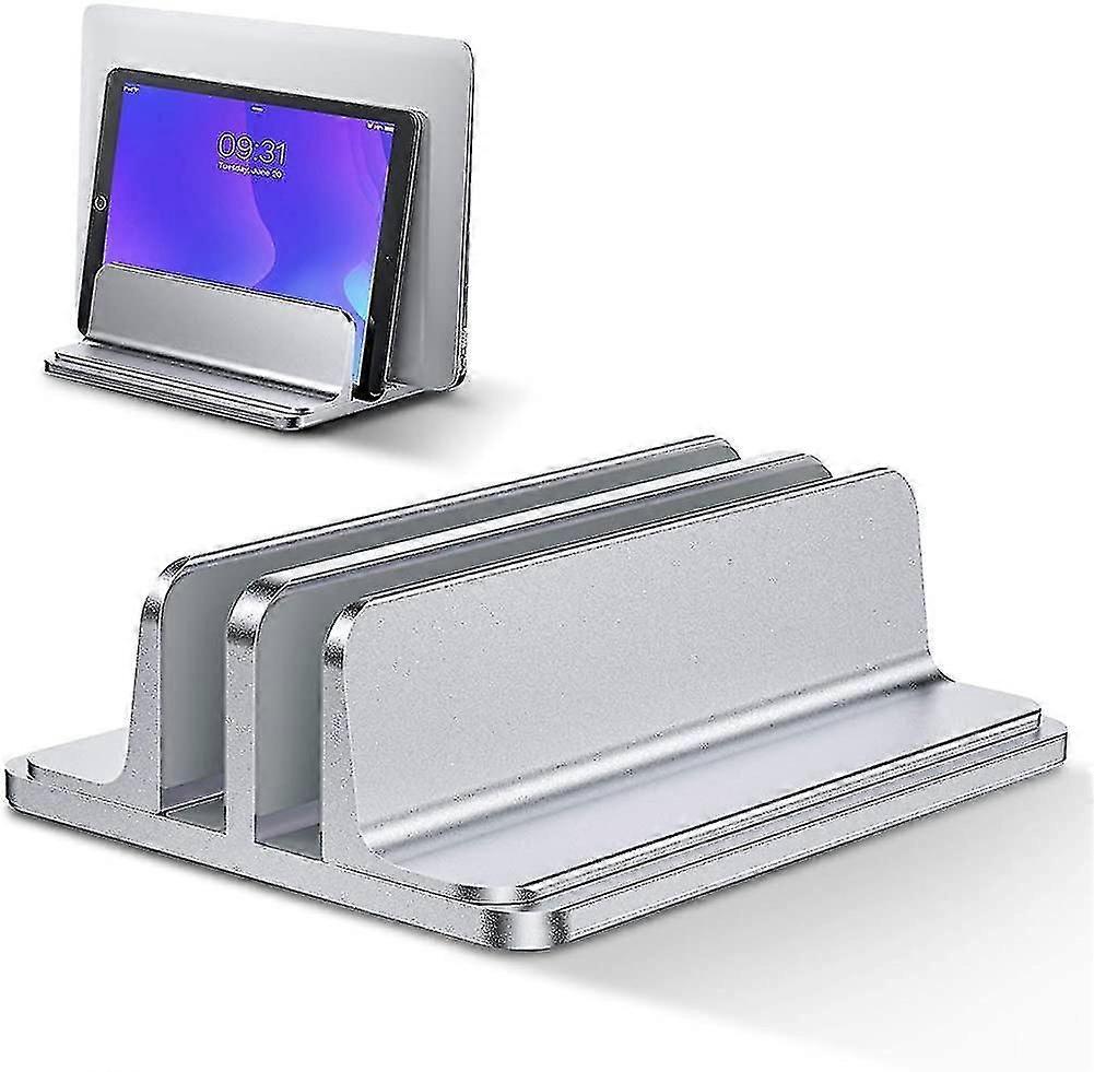 Double Vertical Aluminum Laptop Stand, Adjustable Desk Holder V1263-JX-5166