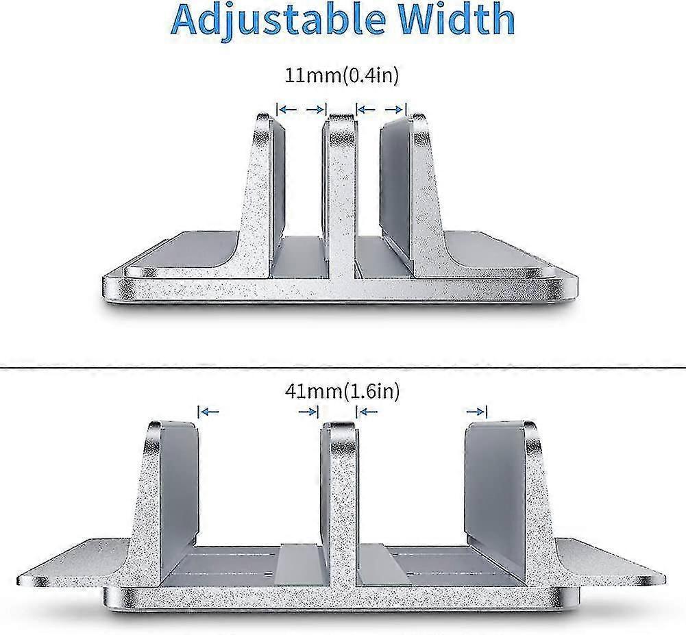 Double Vertical Aluminum Laptop Stand, Adjustable Desk Holder V1263-JX-5166