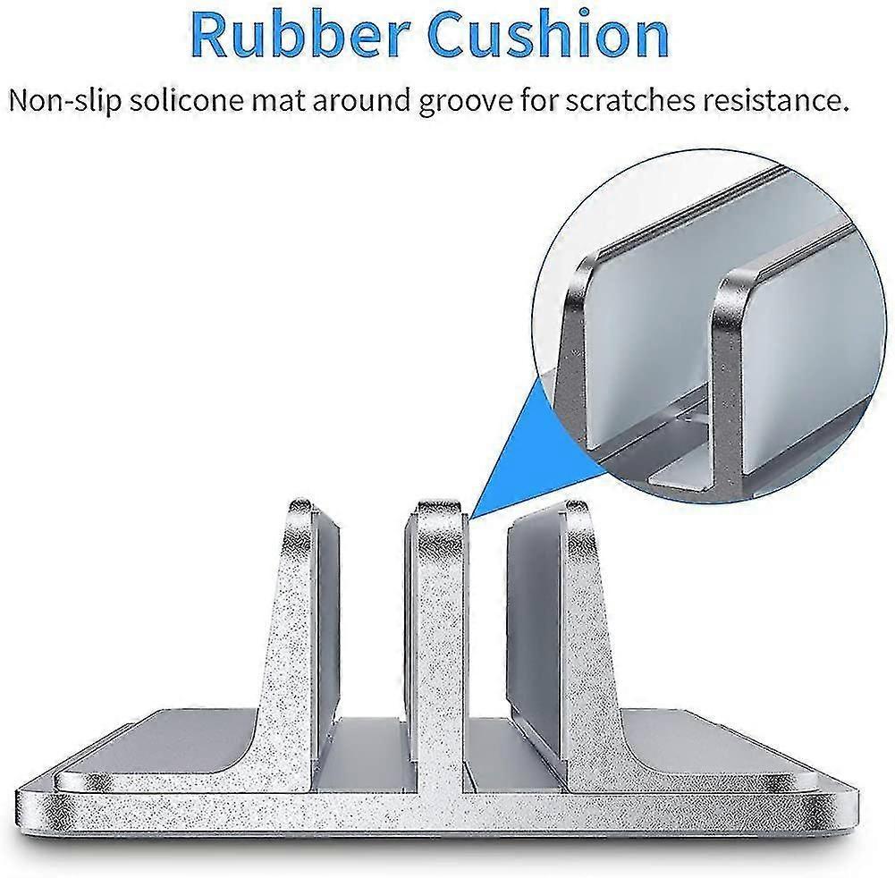 Double Vertical Aluminum Laptop Stand, Adjustable Desk Holder V1263-JX-5166