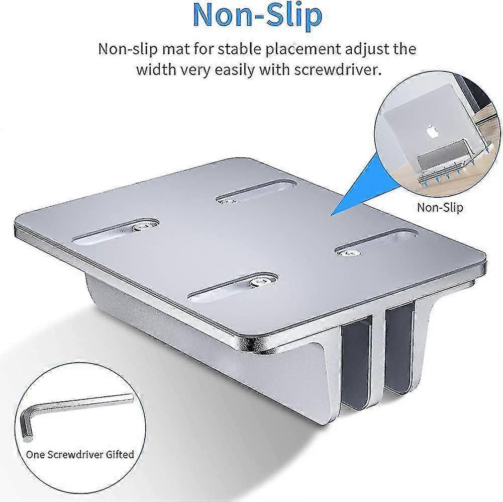 Double Vertical Aluminum Laptop Stand, Adjustable Desk Holder V1263-JX-5166