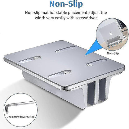 Double Vertical Aluminum Laptop Stand, Adjustable Desk Holder V1263-JX-5166