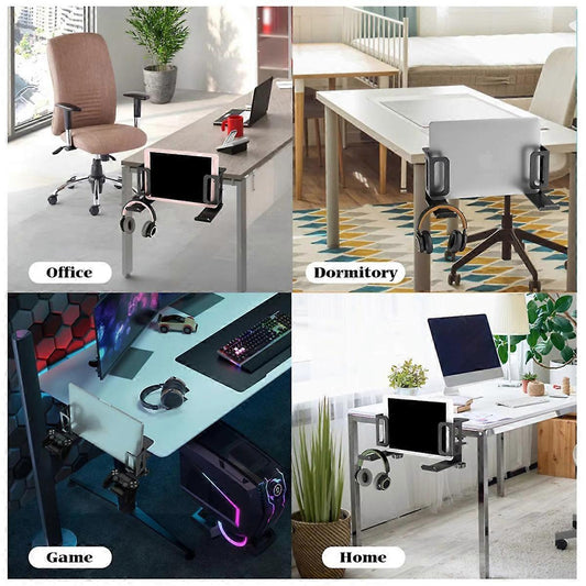 Vertical Laptop Stand, Desk Side Mount Holder, Black V1263-JX-5169