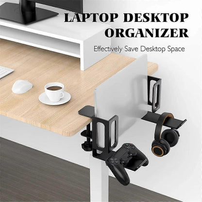 Vertical Laptop Stand, Desk Side Mount Holder, Black V1263-JX-5169