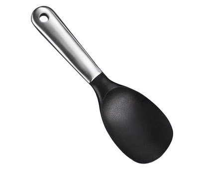 Scoop Thickened Anti-slip Stainless Steel Practical Rice Spoon for Kitchen-Black V1263-JX-517
