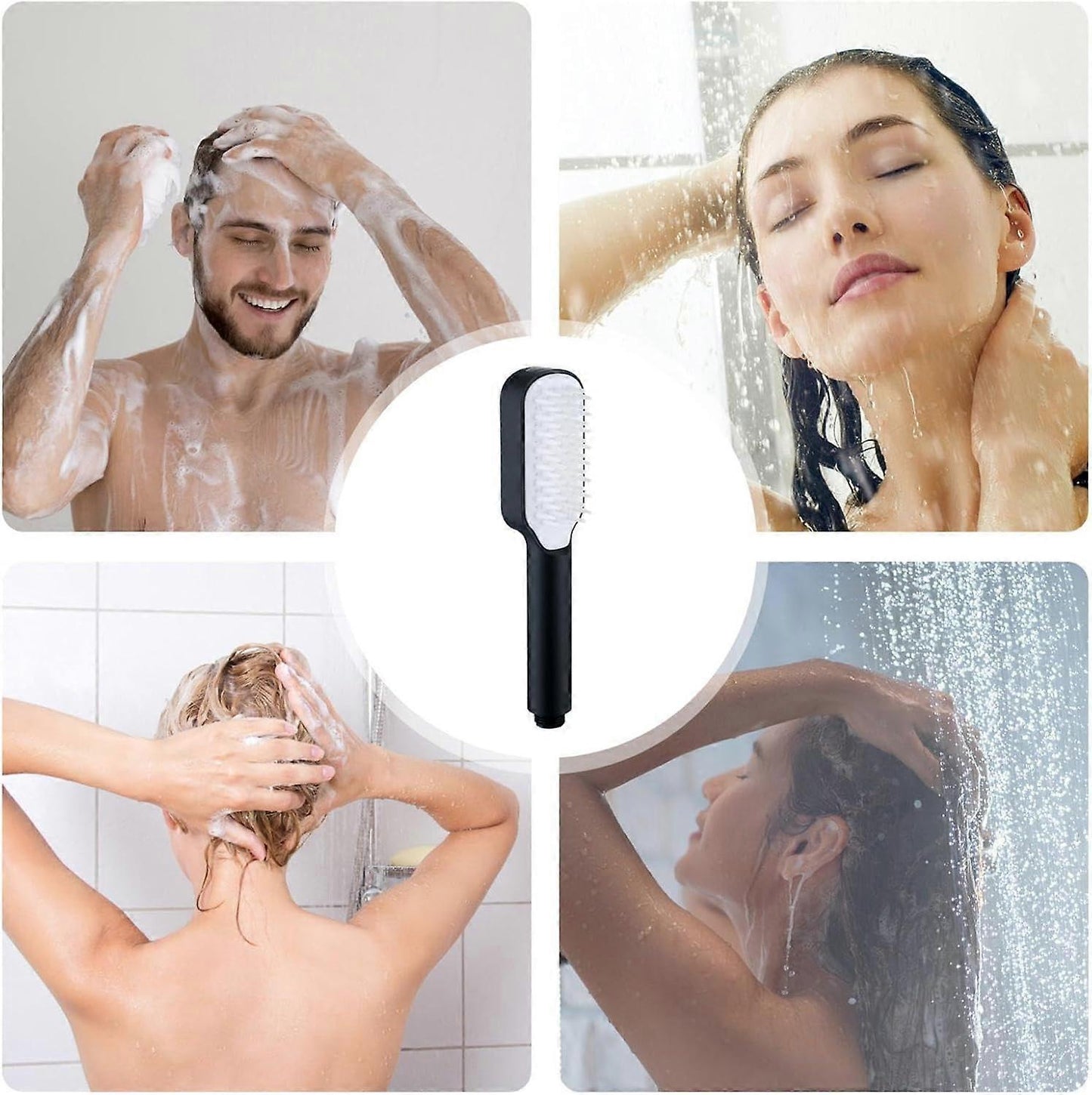 Pressure Handheld Rain Shower Head, Adjustable Black Shower V1263-JX-5174