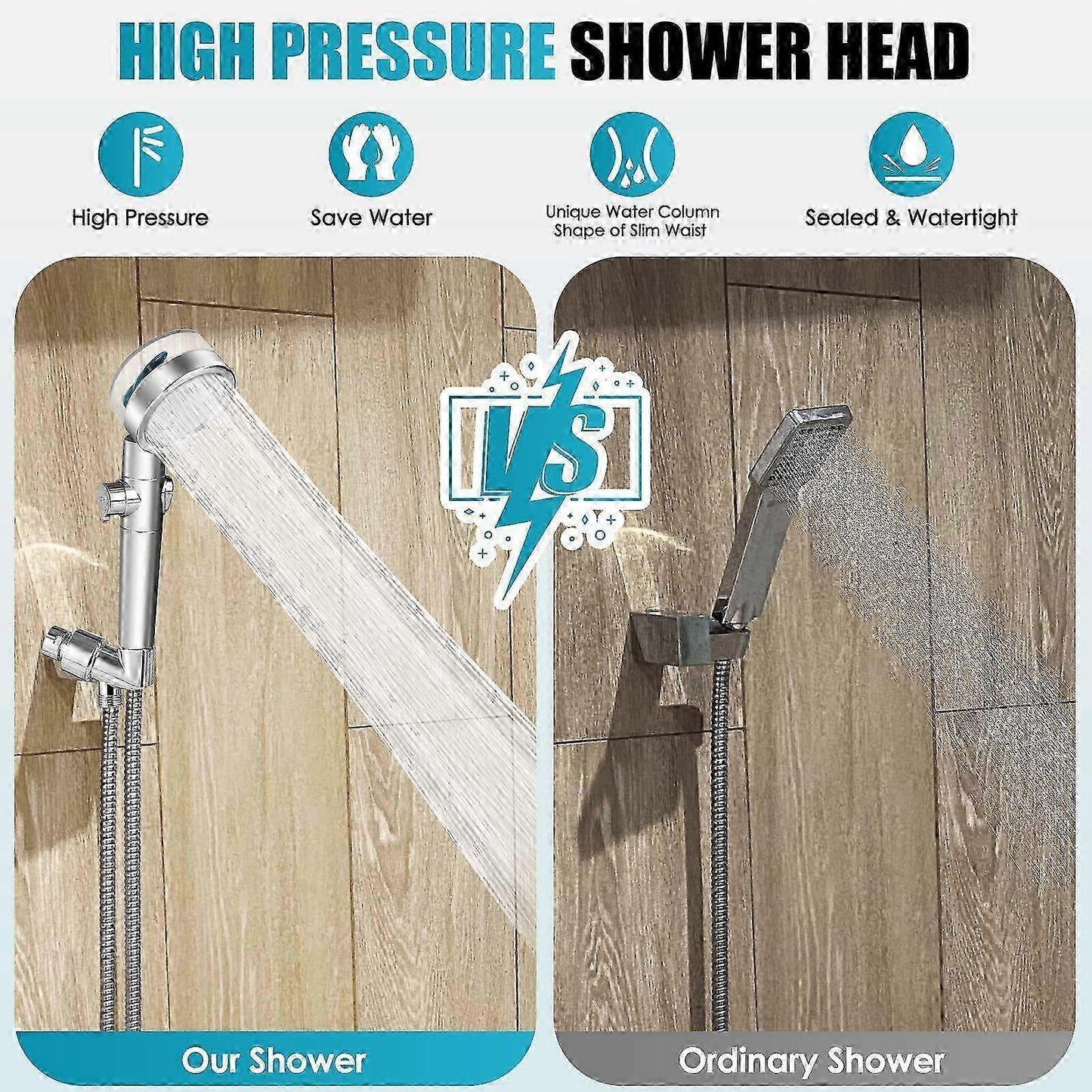 Rotating Propeller Shower Head with Filter, High Pressure & Water Saving V1263-JX-5178