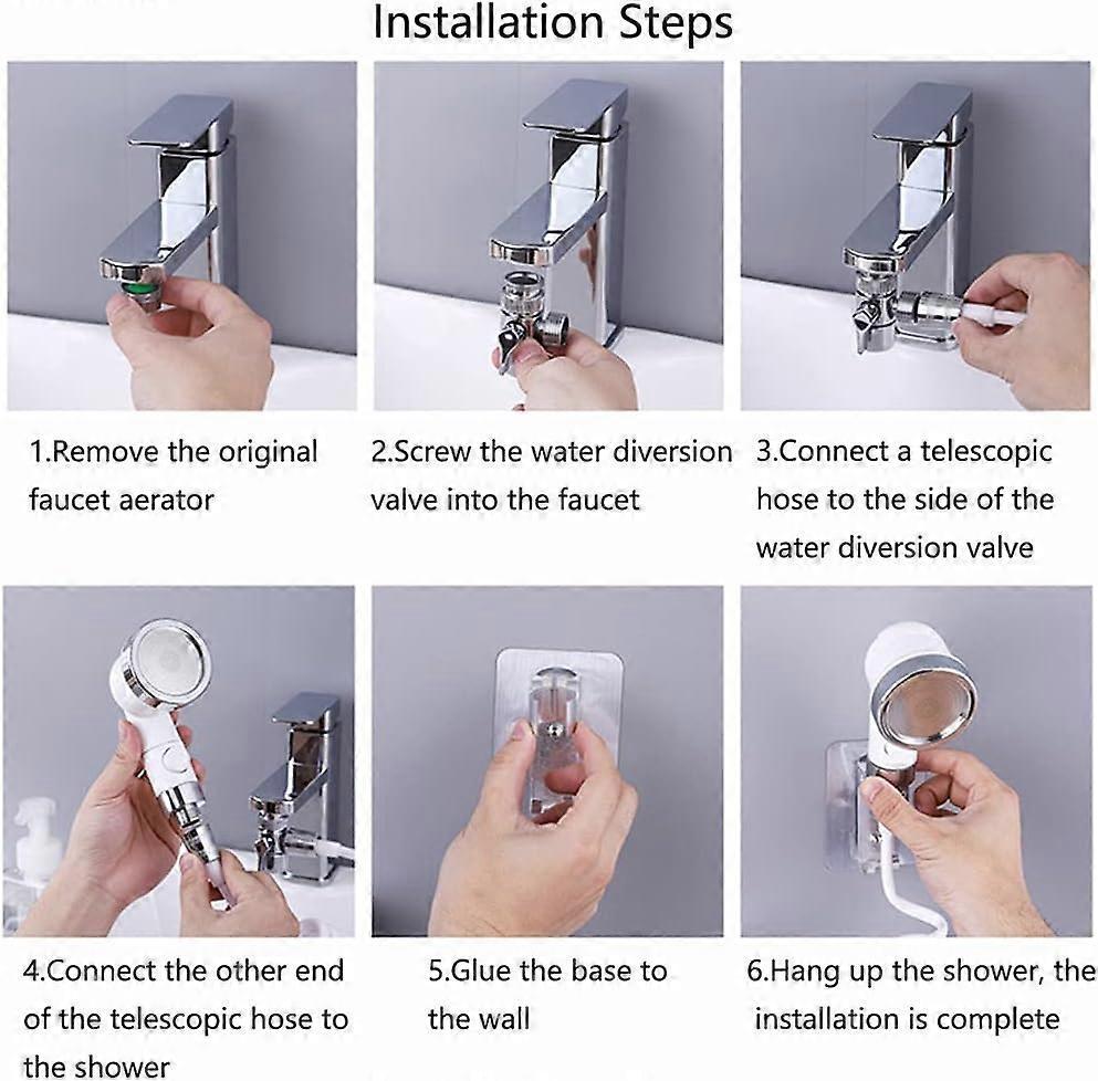 Shower Head Set with Hose, Adjustable Handheld Shower V1263-JX-5179