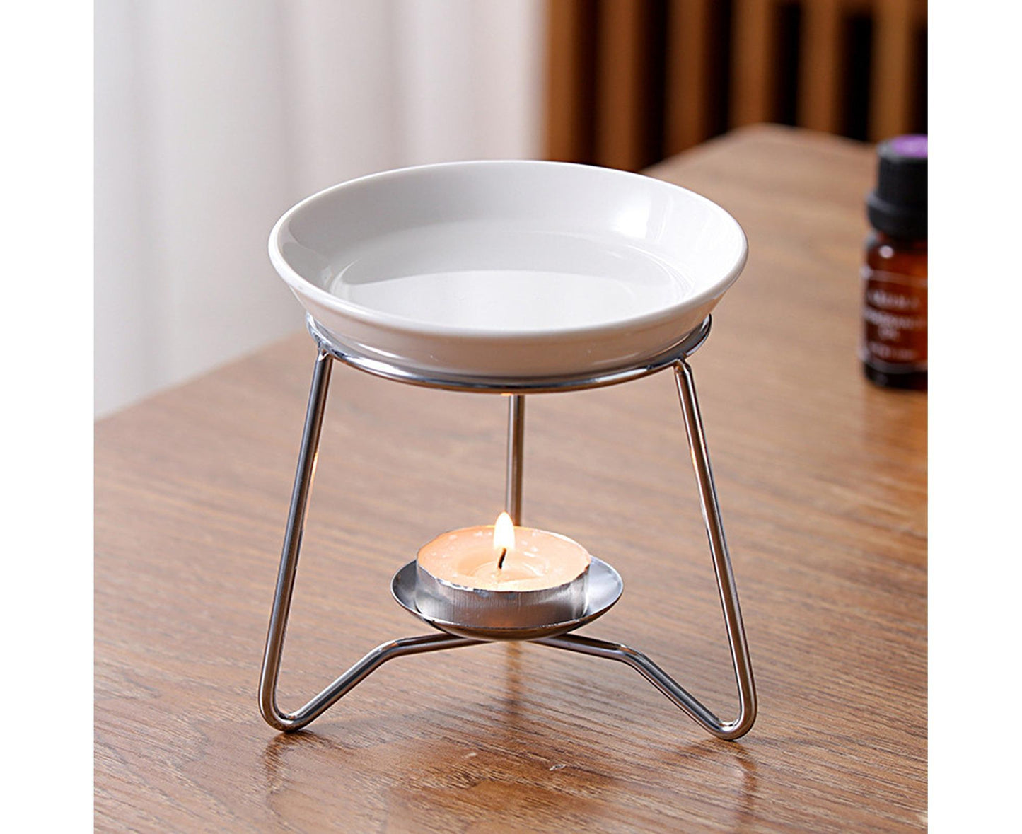 Wax Candle Burner for Home-Silver V1263-JX-518