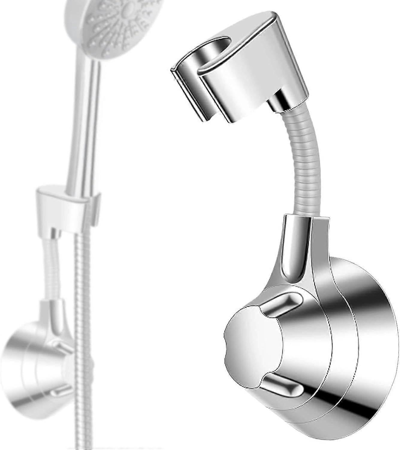Silver Shower Head Holder, No Drill Wall Mount Bracket V1263-JX-5183