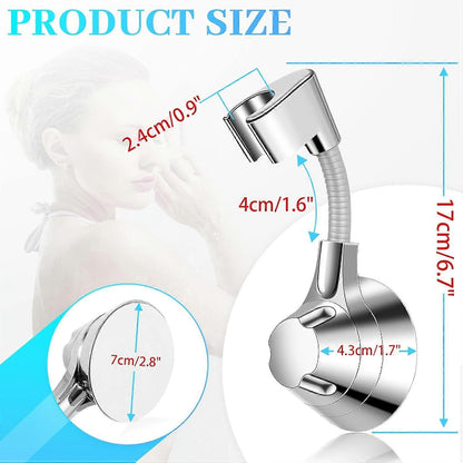 Silver Shower Head Holder, No Drill Wall Mount Bracket V1263-JX-5183