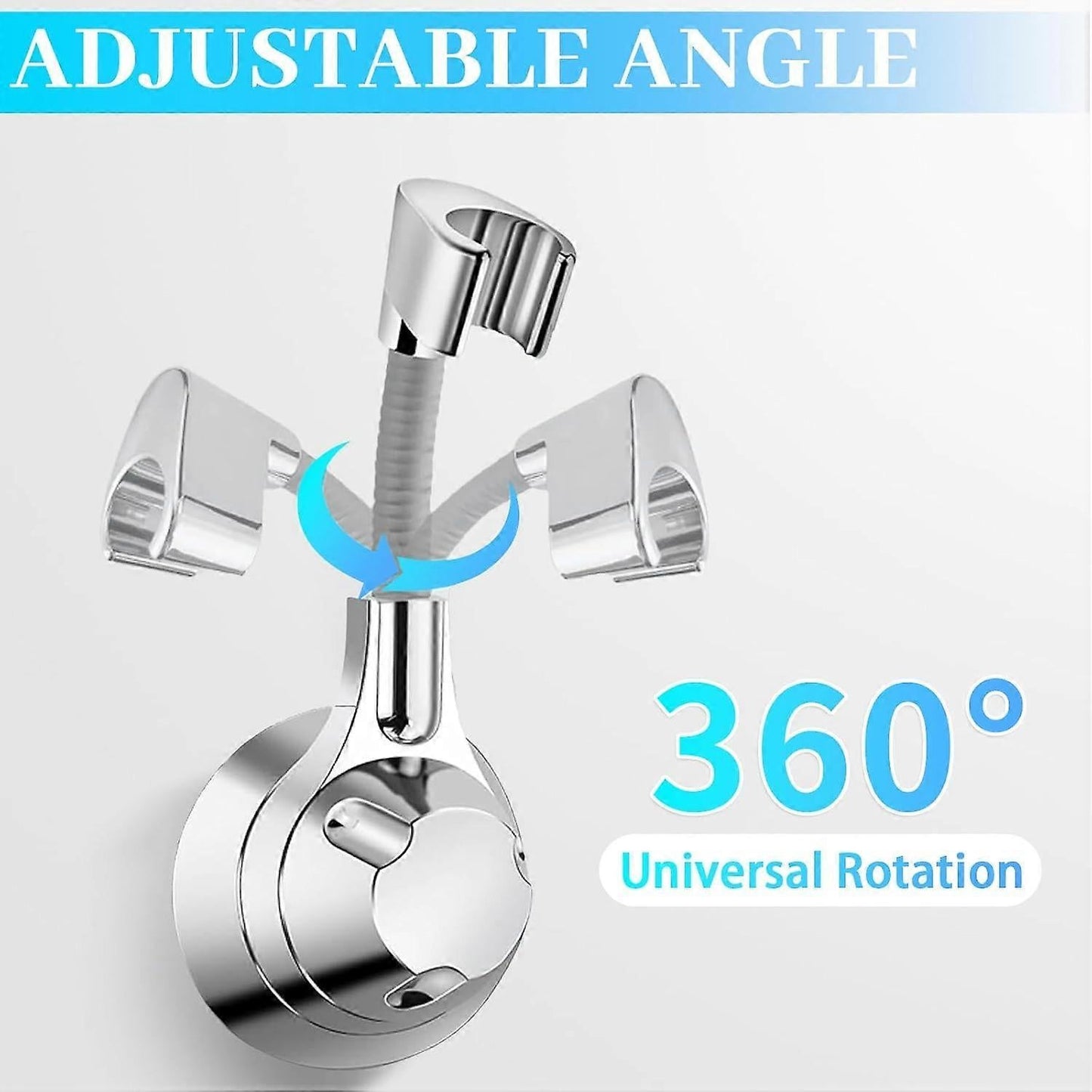 Silver Shower Head Holder, No Drill Wall Mount Bracket V1263-JX-5183