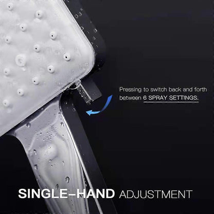Rain Shower Head with Handheld, 6 Jet Types, High Pressure Water Saving V1263-JX-5184