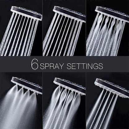 Rain Shower Head with Handheld, 6 Jet Types, High Pressure Water Saving V1263-JX-5184